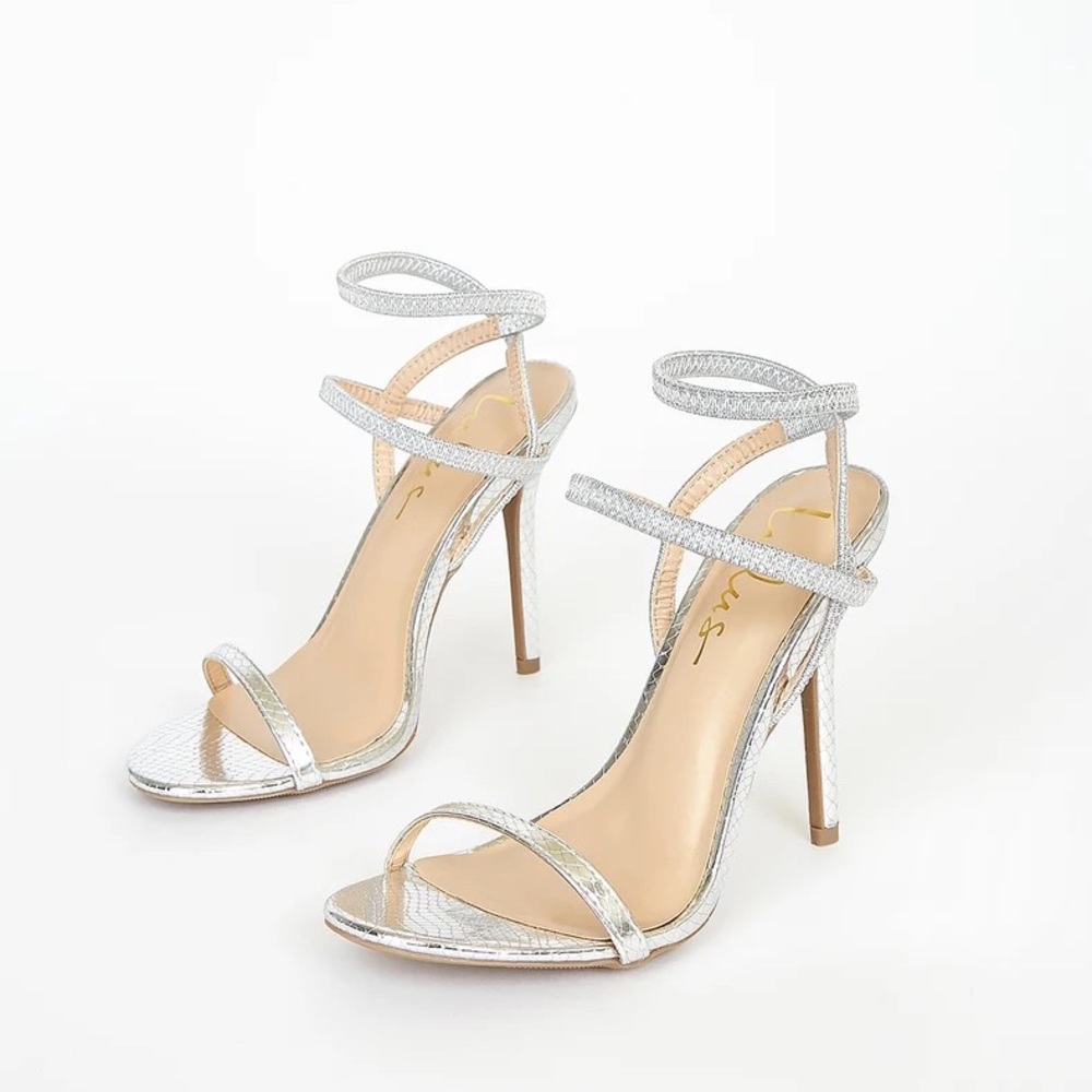 New! Lulu’s Silver Adelle Heels